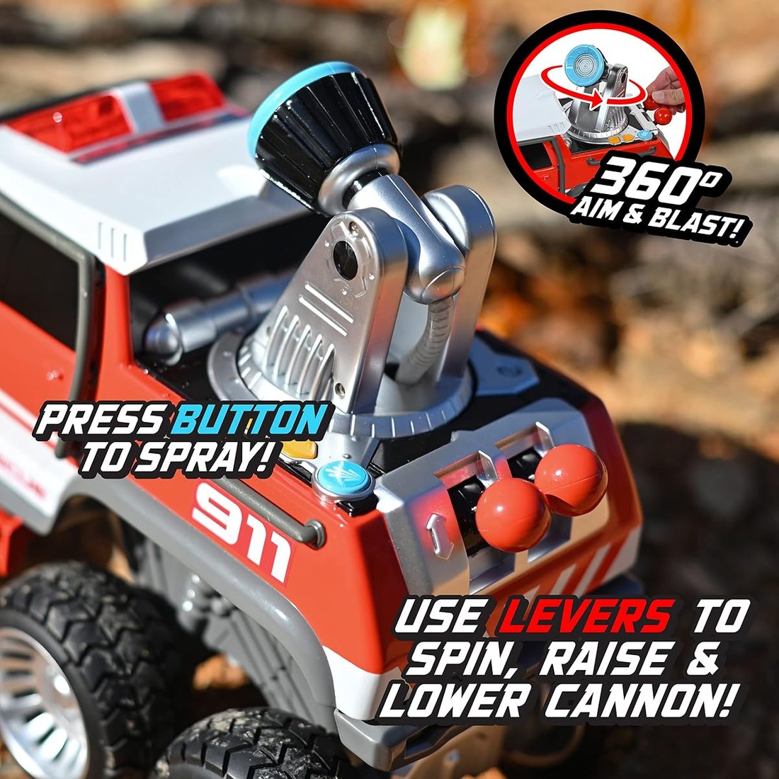 Fire Rescue Off Road Over 14" Firetruck Toy — view 3