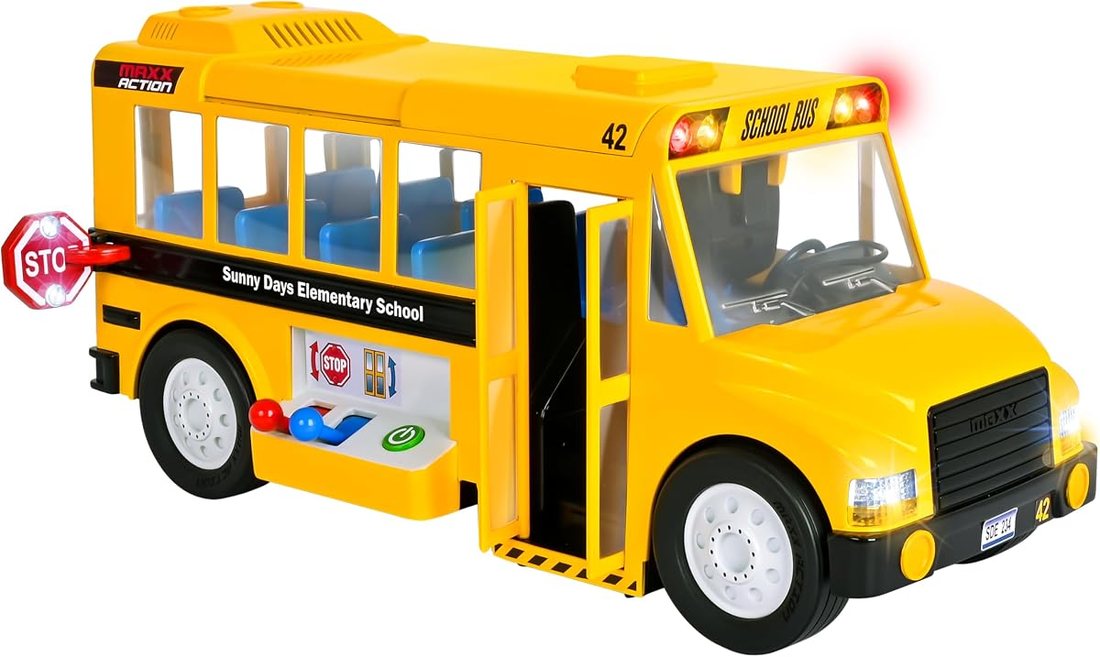 Mega School Bus Toy with Joystick Controls