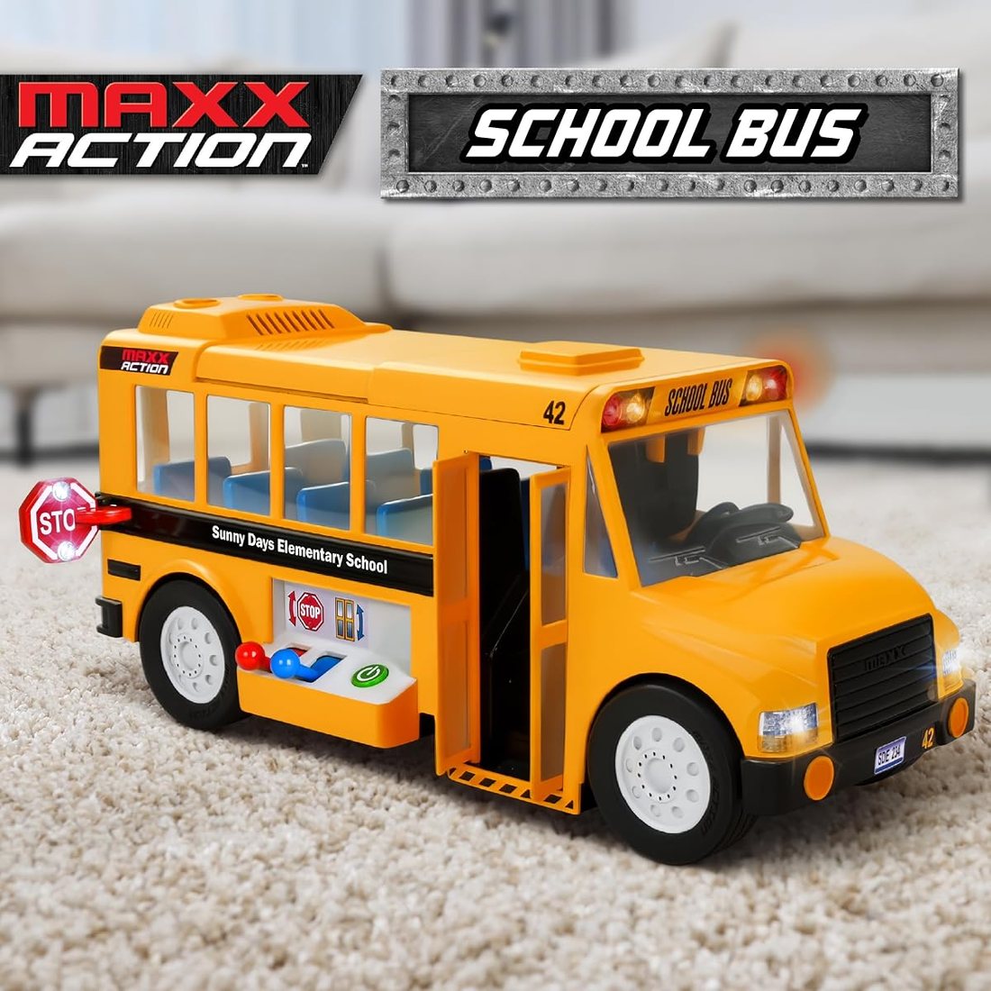 Mega School Bus Toy with Joystick Controls — view 2